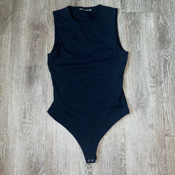 Abercrombie and Fitch Crew Shell Bodysuit - Black medium ribbed thick - Picture 1 of 7